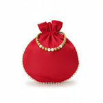 Thumbnail for JS Fashion Embroidered Handcrafted Wedding Potli Bag with Beads - Dista