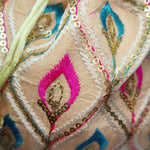 Thumbnail for JS Fashion Embroidered Handcrafted Wedding Potli Bag with Beads - Dista