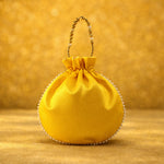 Thumbnail for JS Fashion Embroidered Handcrafted Wedding Potli Bag with Beads