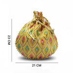 Thumbnail for JS Fashion Embroidered Handcrafted Wedding Potli Bag with Beads