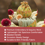 Thumbnail for JS Fashion Embroidered Handcrafted Wedding Potli Bag with Beads