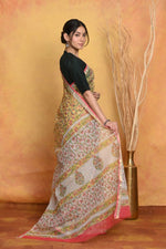 Thumbnail for Very Much Indian Pure Kota Cotton Handblock Printed Saree - Yellow - Distacart