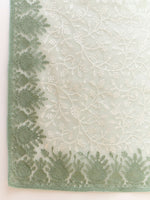 Thumbnail for Green Organza Floral Embroidered Saree with Unstitched Blouse Piece - Roozal - Distacart