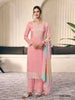 Anaita Peach Moonga Silk Stitched Suit with Embroidery Sequence Work - Distacart