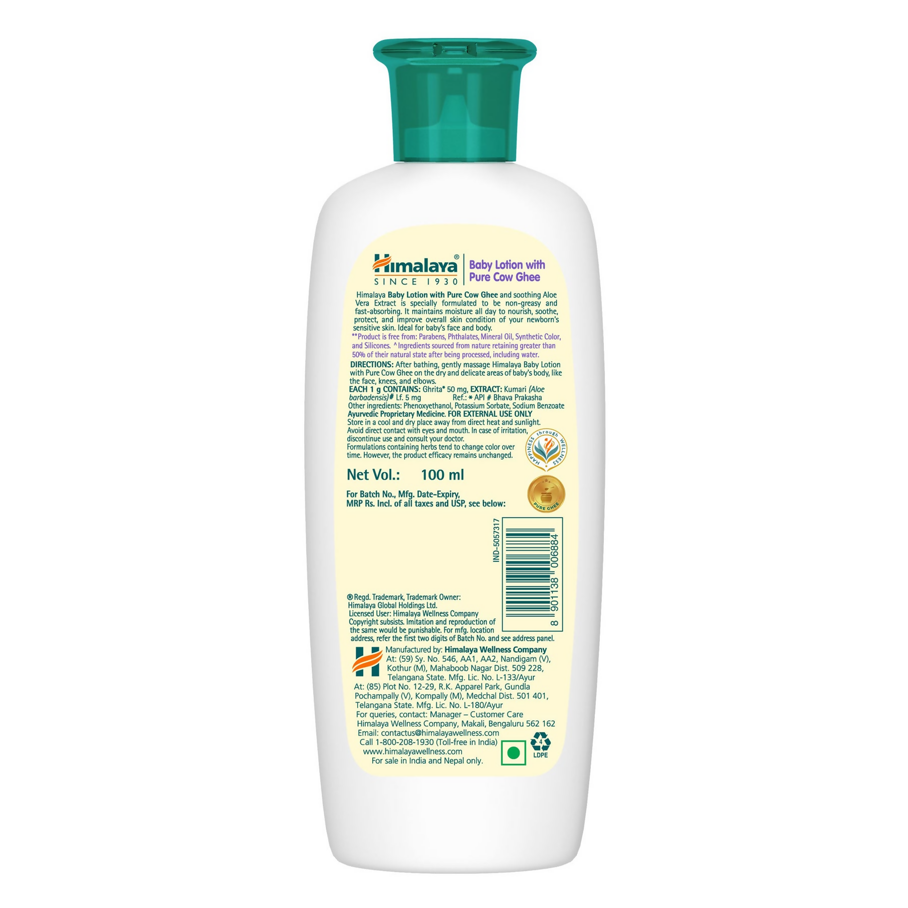 Himalaya Herbals Baby Lotion with Pure Cow Ghee - Distacart