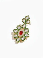 Thumbnail for NVR Women Gold Plated Red Kundan Jewellery Set - Distacart