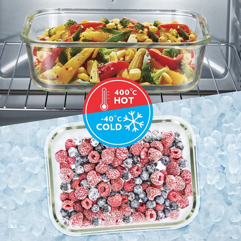 Borosil Klip N Store Glass Storage Containers - Set of 2