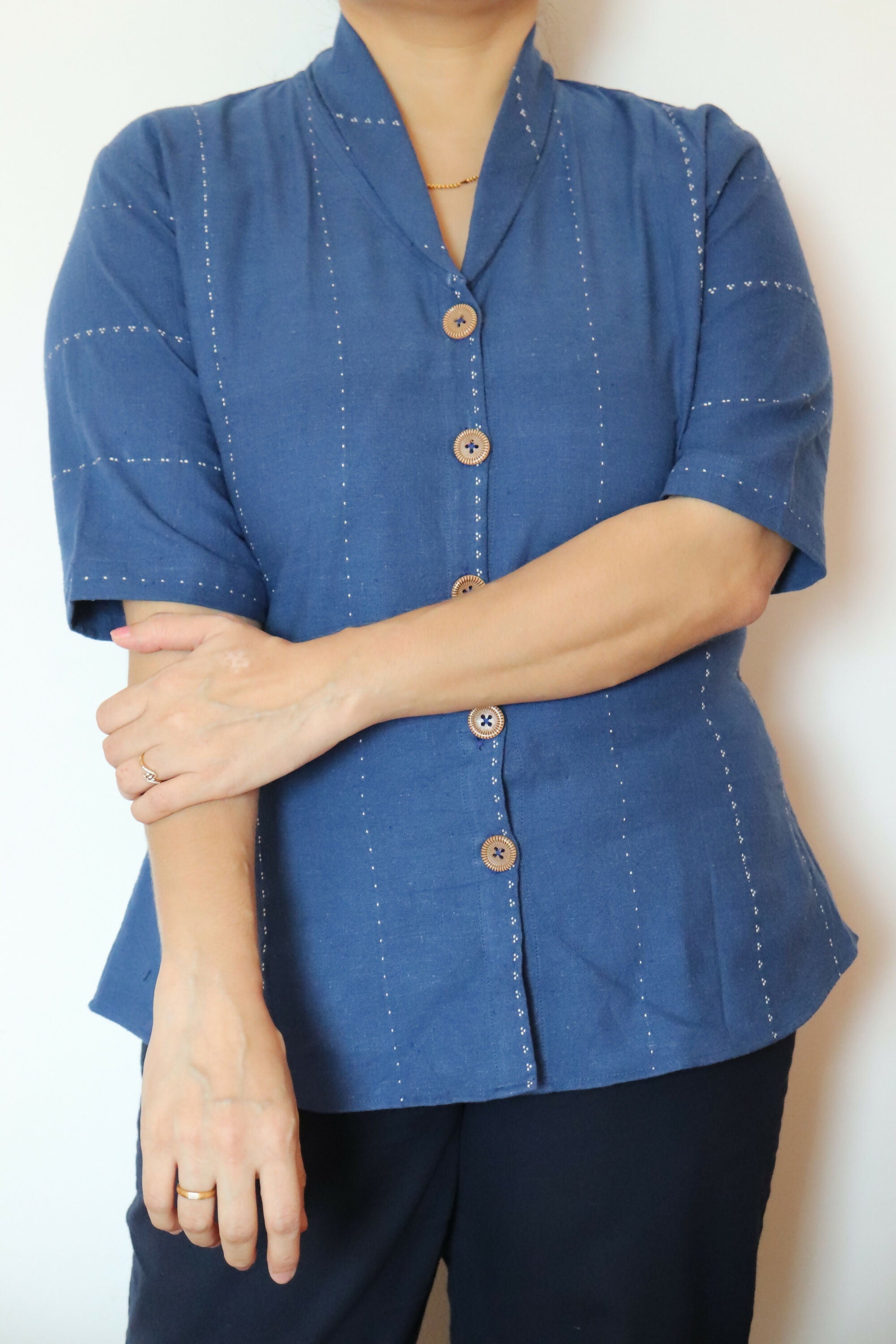 Varunakrita Blue Kala Cotton Top 1 (1)