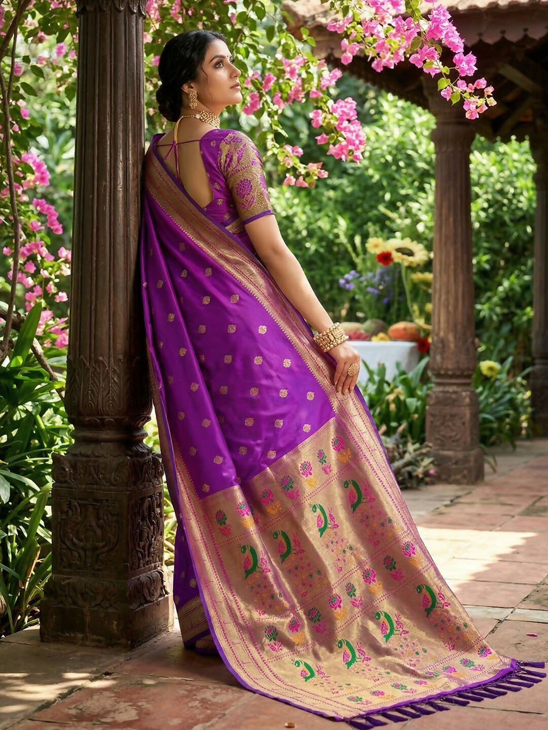 Shree Shyam Fashion Purple Soft Silk Saree - Dista
