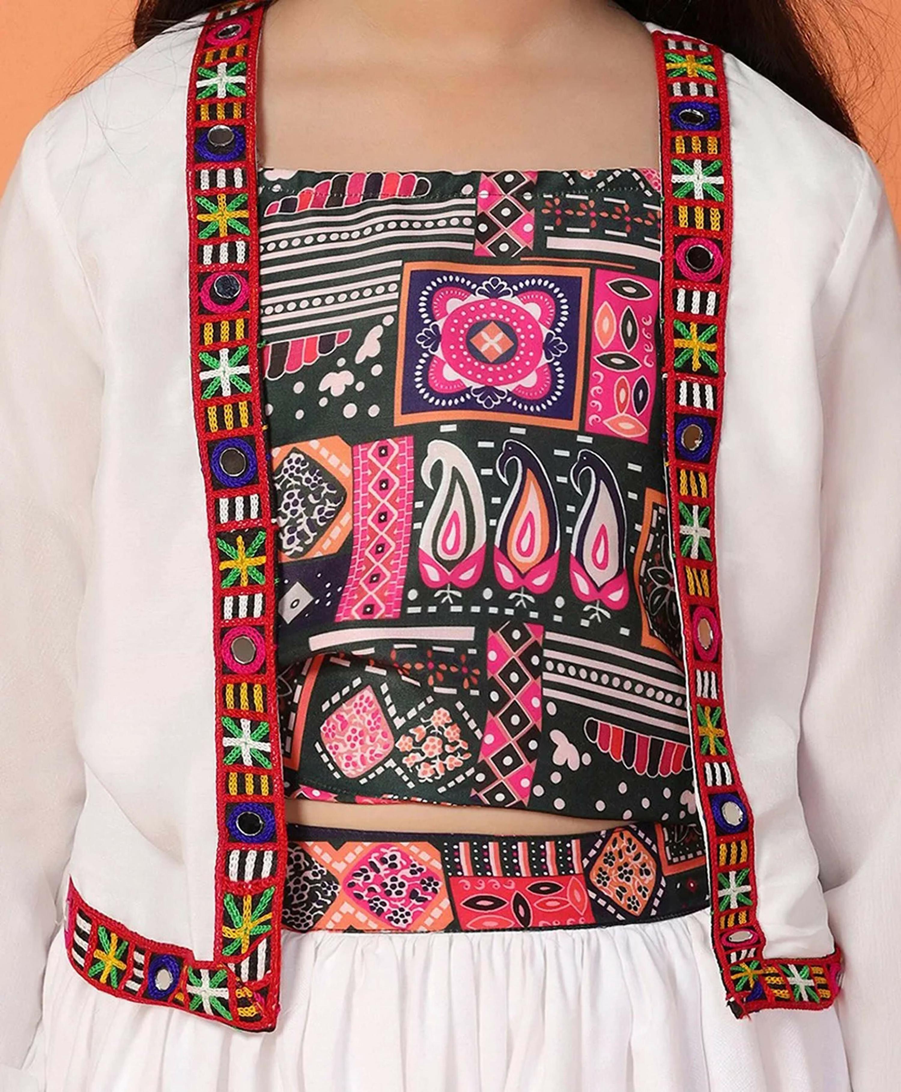 Joban Fashion Girl's White Color Lehenga Choli