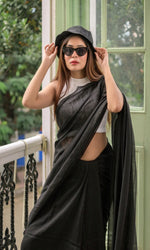 Thumbnail for Piyari Fashion Handloom Black Cotton Saree