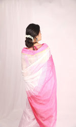 Thumbnail for Piyari Fashion Handloom Cotton Blend White Sequin Saree