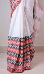 Thumbnail for Piyari Fashion Handloom White Cotton Begampuri Saree