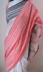 Thumbnail for Piyari Fashion Handloom White Cotton Begampuri Saree