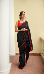Thumbnail for Piyari Fashion Handloom Black Cotton Saree
