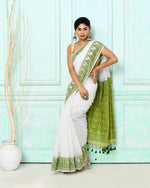 Thumbnail for Piyari Fashion Women's White Cotton Silk Jamdani Saree