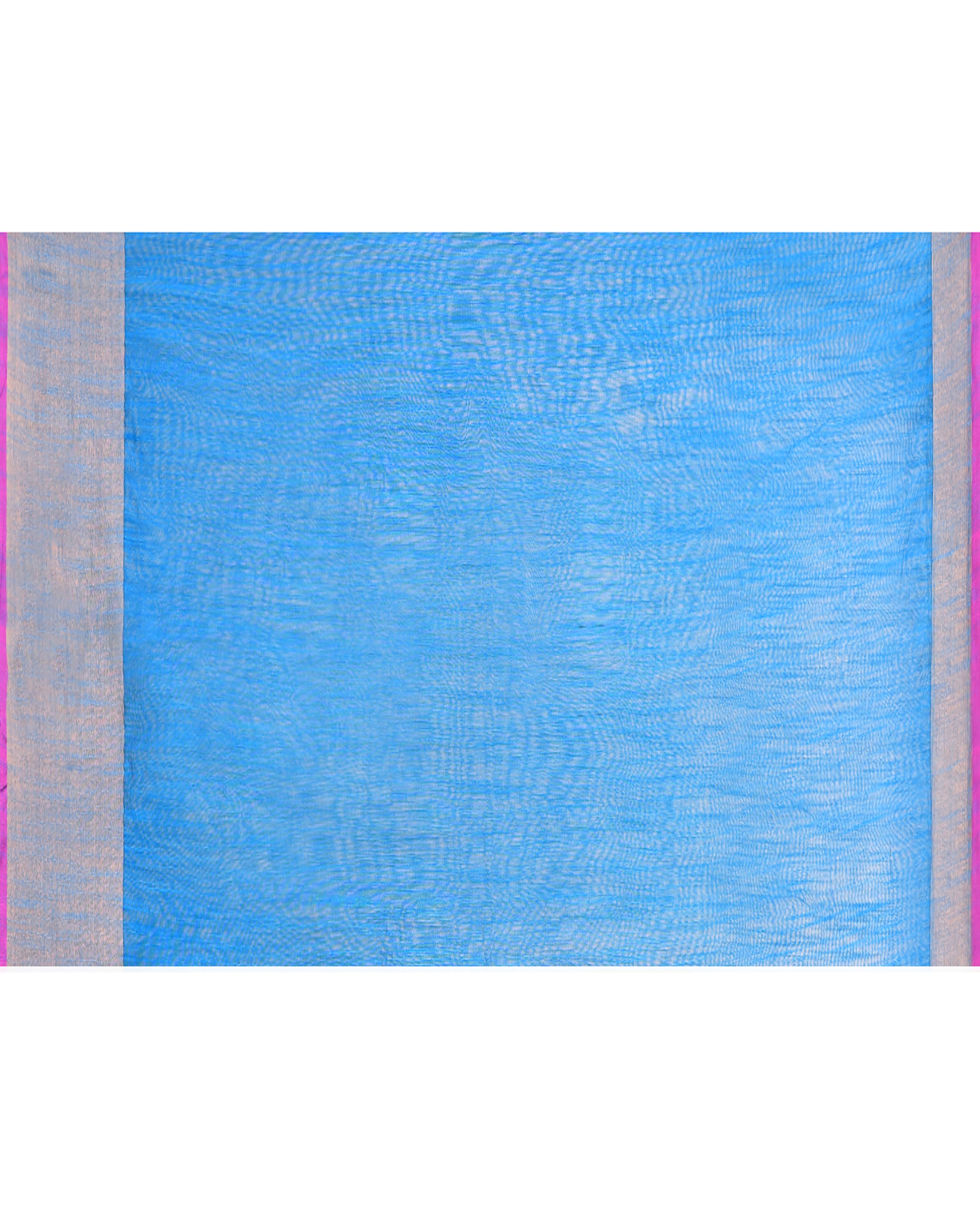 Piyari Fashion Women`s Cotton Silk Sky Blue Handloom Saree With Blouse