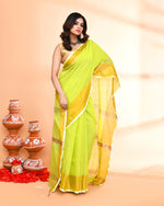 Thumbnail for Piyari Fashion Women`s Cotton Silk Lemon Handloom Saree With Blouse