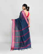 Thumbnail for Piyari Fashion Women`s Cotton Silk Charcoal Handloom Saree With Blouse