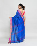 Thumbnail for Piyari Fashion Women`s Cotton Silk Blue Handloom Saree With Blouse