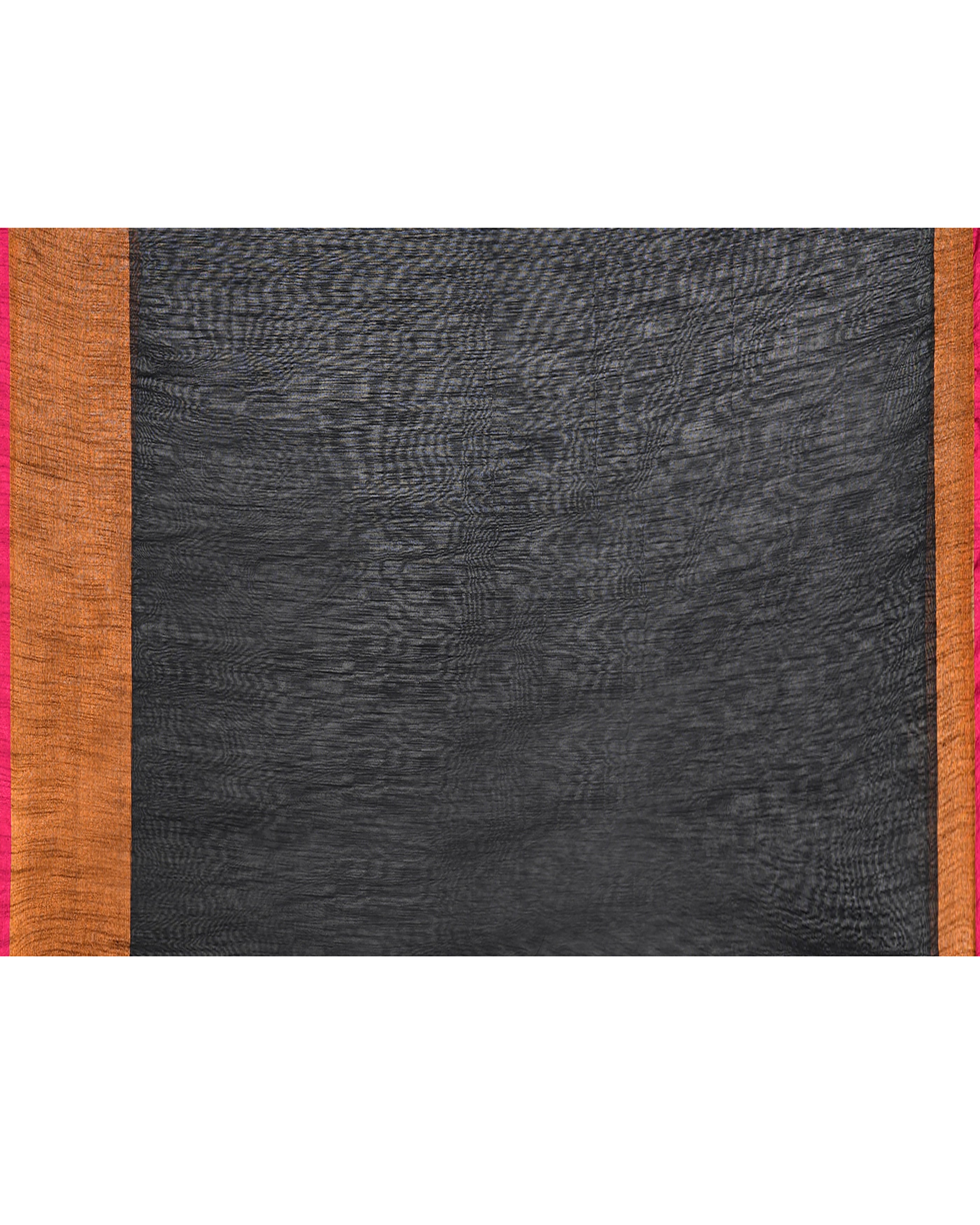 Piyari Fashion Women`s Cotton Silk Black Handloom Saree With Blouse