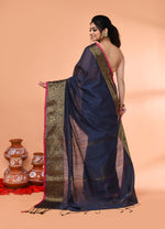 Thumbnail for Piyari Fashion Women`s Cotton Blend Grey Handloom Saree With Blouse