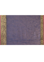 Thumbnail for Piyari Fashion Women`s Cotton Blend Grey Handloom Saree With Blouse