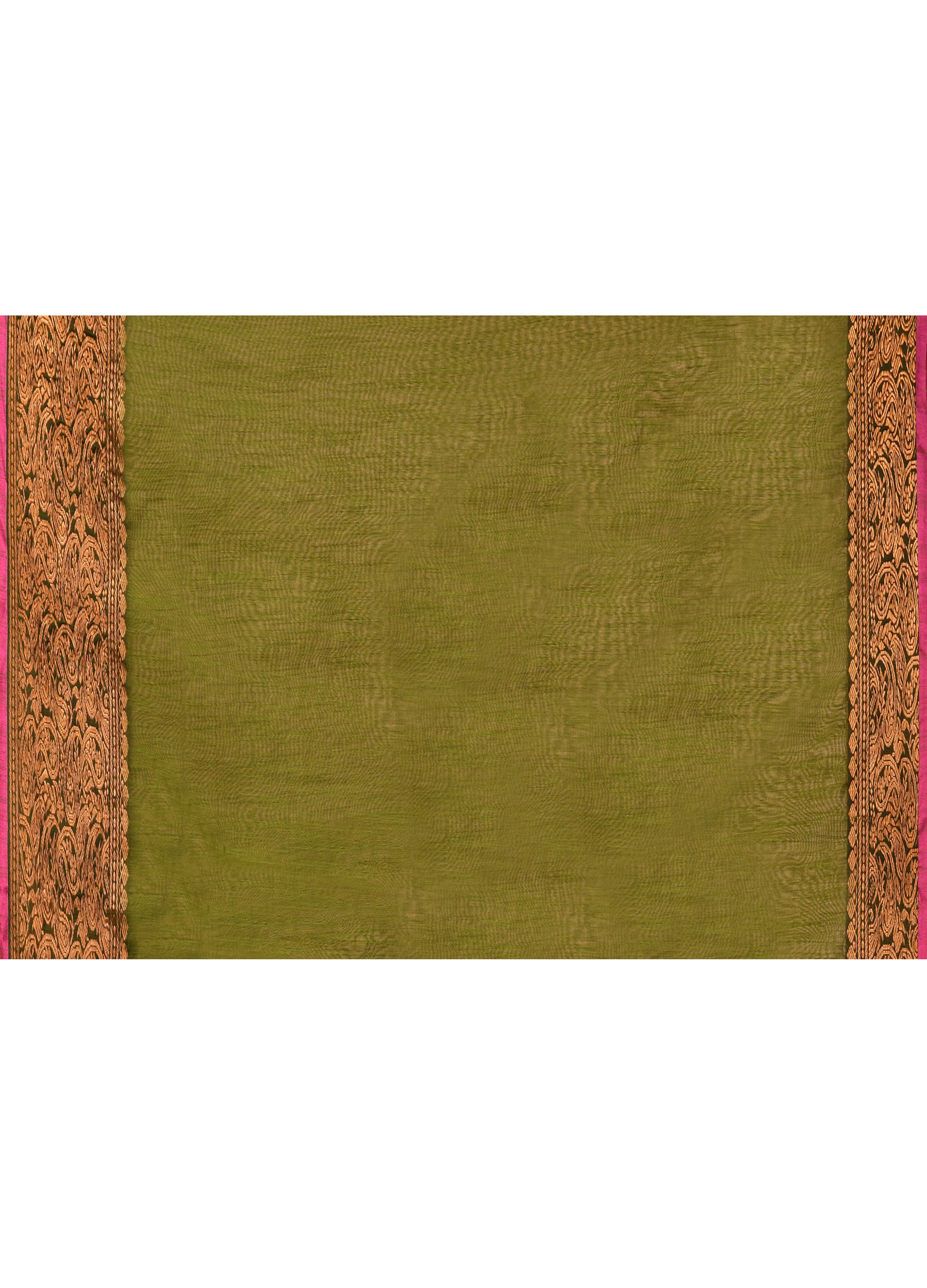 Piyari Fashion Women`s Cotton Blend Moss Green Handloom Saree With Blouse