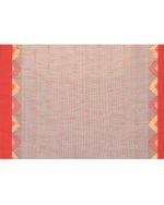 Thumbnail for Piyari Fashion Women's Grey Cotton Blend Handloom Saree With Red Temple Border
