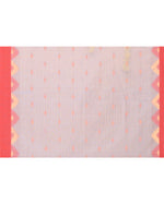 Thumbnail for Piyari Fashion Women's Sky Blue Cotton Blend Handloom Saree With Red Temple Border