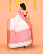 Thumbnail for Piyari Fashion Women's White Cotton Handloom Saree
