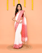 Thumbnail for Piyari Fashion Women's White Cotton Handloom Saree