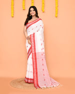 Thumbnail for Piyari Fashion Women's White Cotton Handloom Saree