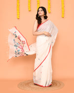 Thumbnail for Piyari Fashion Women's White Cotton Jamdani Saree
