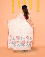 Thumbnail for Piyari Fashion Women's White Cotton Jamdani Saree