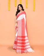Thumbnail for Piyari Fashion Women's White Cotton Handloom Saree