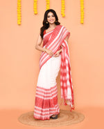 Thumbnail for Piyari Fashion Women's White Cotton Handloom Saree