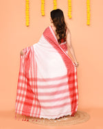 Thumbnail for Piyari Fashion Women's White Cotton Handloom Saree