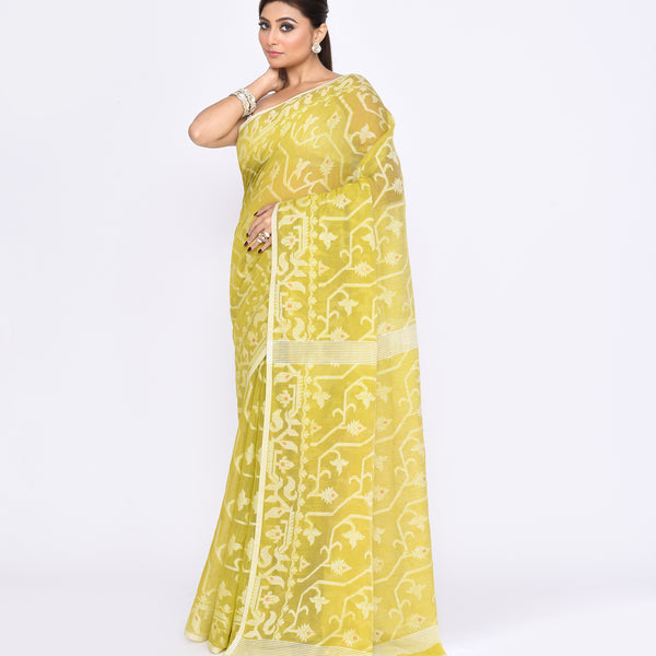 Piyari Fashion Women's Straw Embellished Cotton Blend Jamdani Saree - Distacart