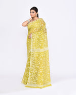 Thumbnail for Piyari Fashion Women's Straw Embellished Cotton Blend Jamdani Saree
