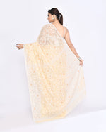 Thumbnail for Piyari Fashion Women's Cream Embellished Cotton Blend Jamdani Saree