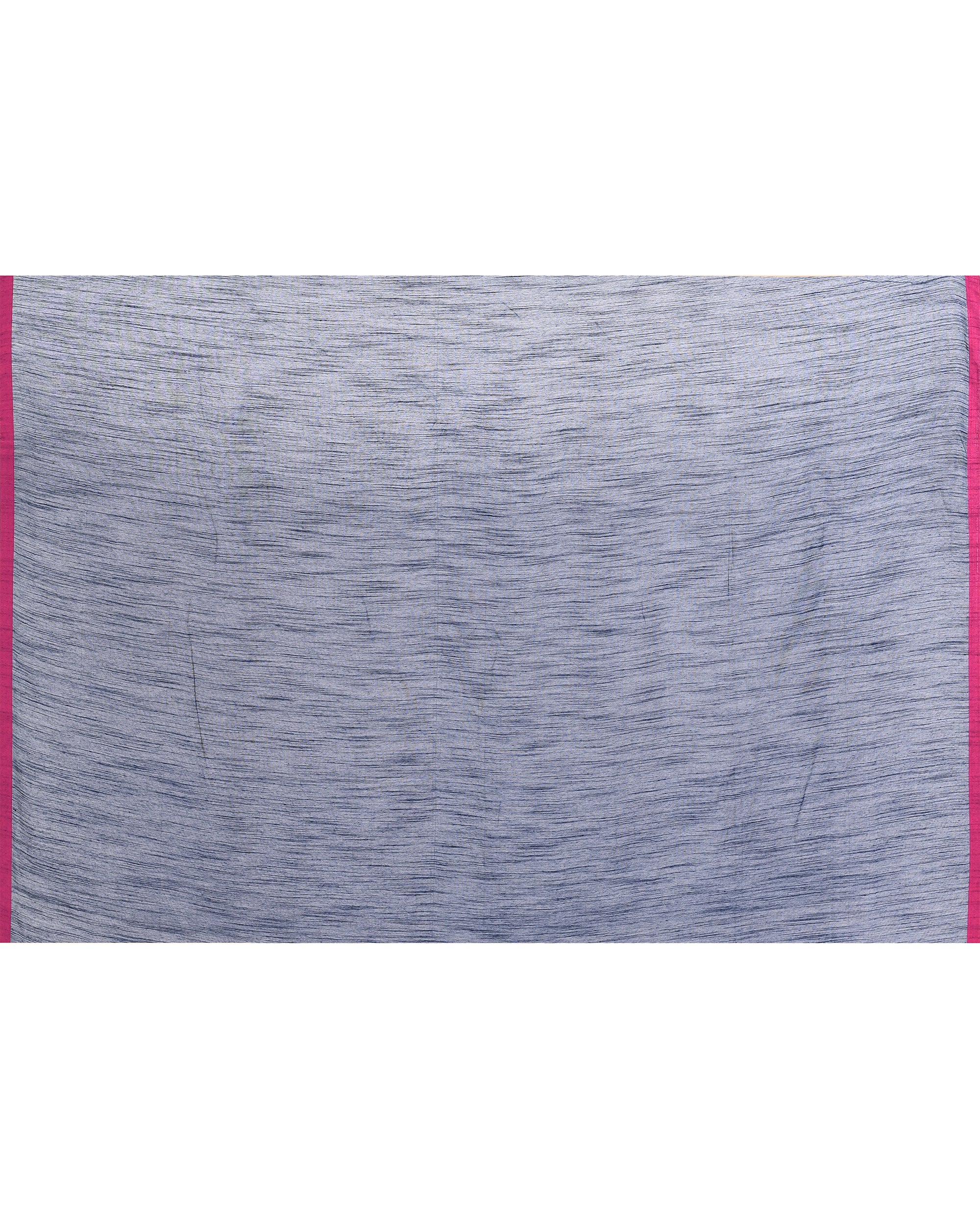 Piyari Fashion Women's Navy Blue Embellished Cotton Blend Jamdani Saree