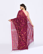 Thumbnail for Piyari Fashion Women's Pink Embellished Cotton Blend Jamdani Saree