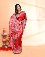 Thumbnail for Piyari Fashion PIyari Fashion Maroon Printed Saree With Blouse