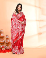 Thumbnail for Piyari Fashion PIyari Fashion Maroon Printed Saree With Blouse