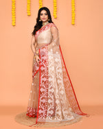 Thumbnail for Piyari Fashion Women's Tan Resham Silk Jamdani Saree