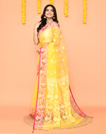 Thumbnail for Piyari Fashion Women's Yellow Resham Silk Jamdani Saree