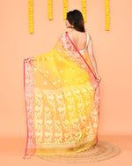 Thumbnail for Piyari Fashion Women's Yellow Resham Silk Jamdani Saree