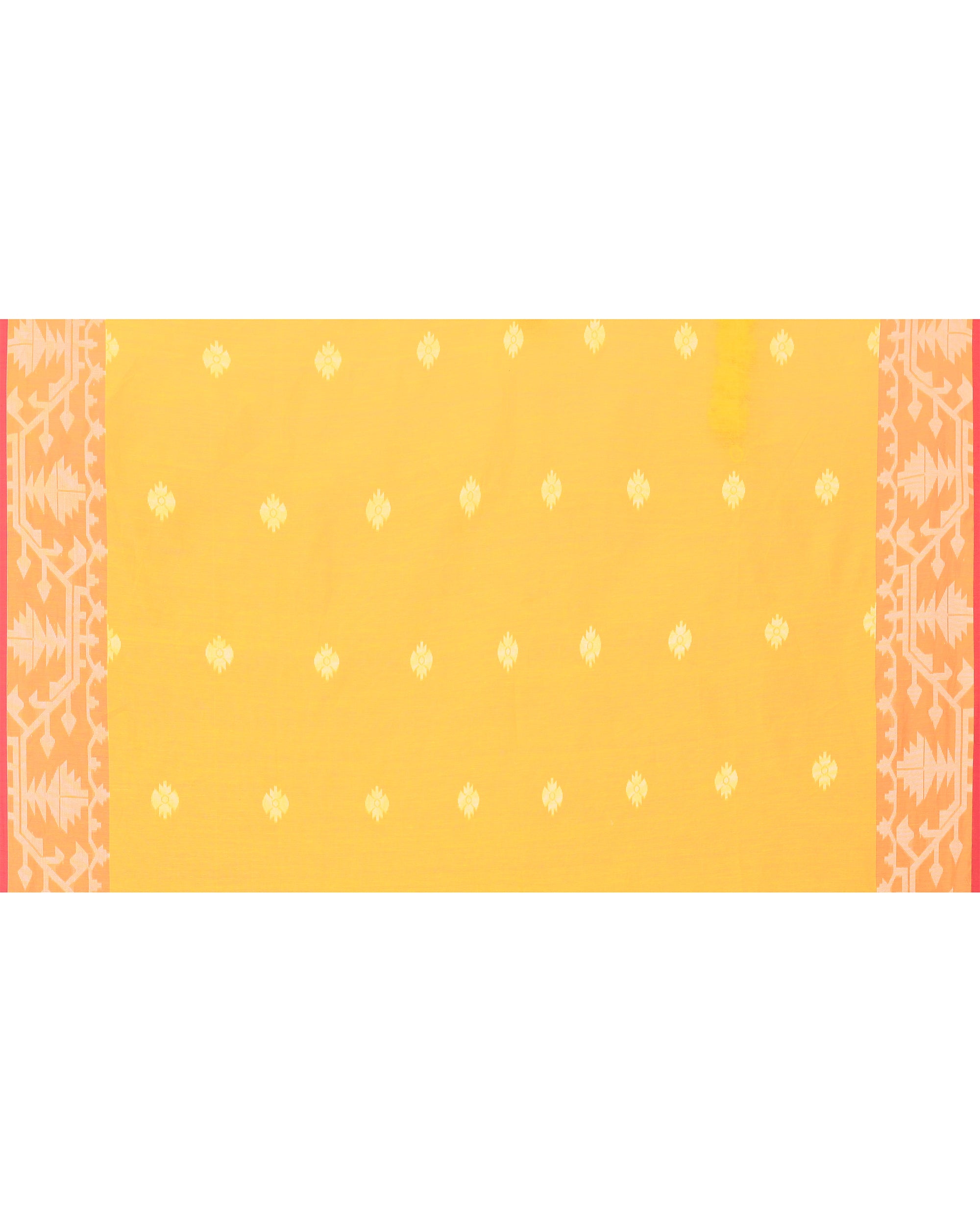 Piyari Fashion Women's Yellow Resham Silk Jamdani Saree