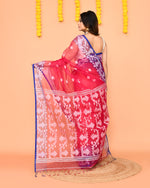 Thumbnail for Piyari Fashion Women's Rani Pink Resham Silk Jamdani Saree